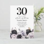 Elegant Bloemen 30e Verjaardagsfeest Kaart (Staand voorkant)