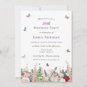 Elegant Bloemen 30e Verjaardagsfeest Kaart (Voorkant)