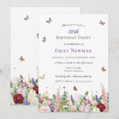 Elegant Bloemen 30e Verjaardagsfeest Kaart (Voorkant / Achterkant)