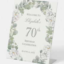 Elegant Bloemen 70e Verjaardag Welkomstbord