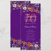 Elegant Bloemen 70ste Verjaardag Programma Paarse (Voorkant / Achterkant)