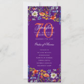 Elegant Bloemen 70ste Verjaardag Programma Paarse (Voorkant)