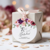 Elegant Bloemen 70ste Verjaardagsfeestje Dank u Bedankjes Labels