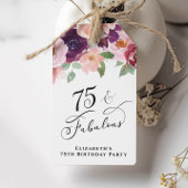 Elegant Bloemen 75e Verjaardagsfeestje Dank u Cadeaulabel