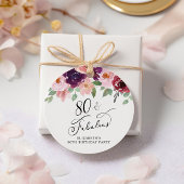 Elegant Bloemen 80ste Verjaardagsfeestje Dank u Bedankjes Labels