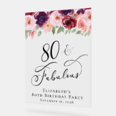 Elegant Bloemen 80ste Verjaardagsfeestje Welkom Wi Acryl Bord (Hoek)