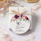 Elegant Bloemen 90ste Verjaardagsfeestje Dank u Bedankjes Labels