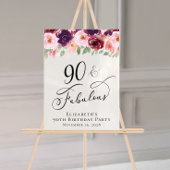Elegant Bloemen 90ste Verjaardagsfeestje Welkom Acryl Bord