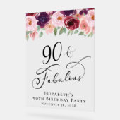 Elegant Bloemen 90ste Verjaardagsfeestje Welkom Wi Acryl Bord (Hoek)