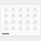 Elegant Bloemen Aangepaste Naam & Adres Ronde Stic Ronde Sticker (Vel)