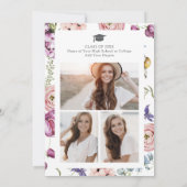 Elegant Bloemen Afstudeerfeest Kaart (Achterkant)
