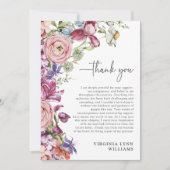 Elegant Bloemen Afstuderen Foto Dank u kaart (Voorkant)