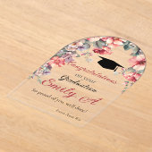 Elegant Bloemen Afstuderen Kaart - Personaliseer n Acryl Uitnodigingen (Laagn)