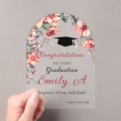 Elegant Bloemen Afstuderen Kaart - Personaliseer n Acryl Uitnodigingen (Insitu (Draagbaar))