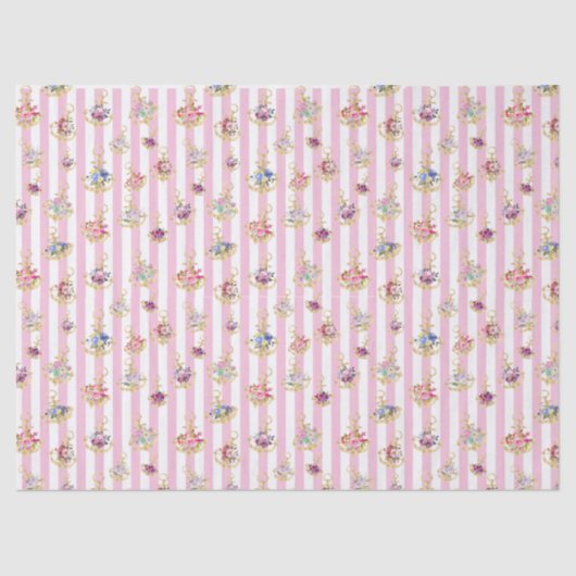 Elegant Bloemen Anker Tissue Papier (Voorkant)