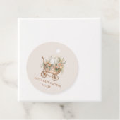 Elegant Bloemen Baby Carriage Baby shower Bedankjes Labels (In situ)