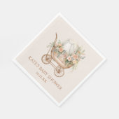 Elegant Bloemen  Baby Carriage Baby shower Servet (Hoek)