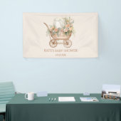 Elegant Bloemen  Baby Carriage Baby shower Spandoek (Beurs)