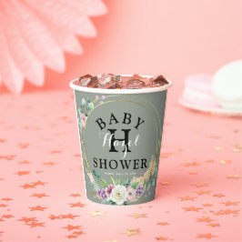Elegant Bloemen Baby shower 8oz Papieren Bekers