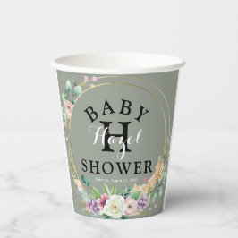 Elegant Bloemen Baby shower 8oz Papieren Bekers