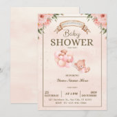 Elegant Bloemen Baby shower Meisje Uitnodiging (Voorkant / Achterkant)