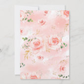 Elegant Bloemen Baby shower - Roze en Goud Kaart (Achterkant)