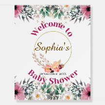 Elegant bloemen baby shower welkomstbord