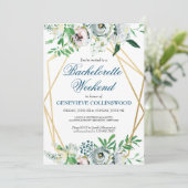 Elegant Bloemen Bachelorette Weekend Reisplan Kaart (Staand voorkant)