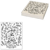 Elegant Bloemen Bewaar de datum Bruiloft Kaart Rubberstempel (Gestempeld)