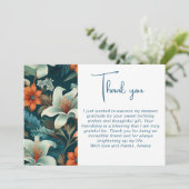 Elegant Bloemen Blad Patroon Verjaardag Bedankkaart (Staand voorkant)