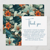 Elegant Bloemen Blad Patroon Verjaardag Bedankkaart (Voorkant / Achterkant)