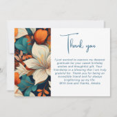 Elegant Bloemen Blad Patroon Verjaardag Bedankkaart (Voorkant)