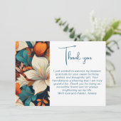Elegant Bloemen Blad Patroon Verjaardag Bedankkaart (Staand voorkant)