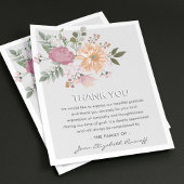 Elegant Bloemen & Bladerdak Sympathie Begrafenis Bedankkaart