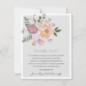 Elegant Bloemen & Bladerdak Sympathie Begrafenis Bedankkaart (Voorkant)