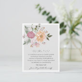 Elegant Bloemen & Bladerdak Sympathie Begrafenis Bedankkaart (Staand voorkant)