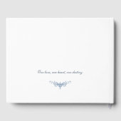 Elegant Bloemen Blauw Bruiloft Gastenboek (Achterkant)