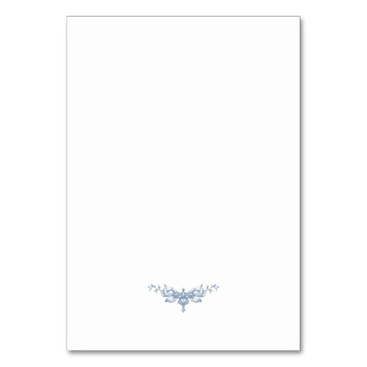 Elegant Bloemen Blauw Bruiloft Kaart (Achterkant)