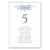 Elegant  Bloemen Blauw Bruiloft Kaart (Voorkant)