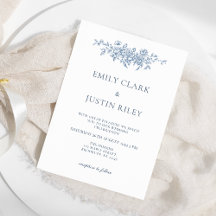 Elegant  Bloemen Blauw Bruiloft