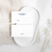 Elegant  Bloemen Blauw Bruiloft Plaatskaartje