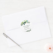 Elegant Bloemen Blauw Goud Groen Bijbel Bruiloft Ronde Sticker (Envelop)