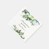 Elegant Bloemen Blauw Goud Groen Bijbel Bruiloft Servet (Hoek)