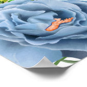 Elegant Bloemen Blauw Pensioen Partij Welkomstbord Poster (Hoek)