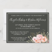 Elegant Bloemen Blush Botanische Verlovingsfeest Kaart (Voorkant)