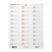 Elegant Bloemen Blush Bourgondië Crest Retouradres Etiket (Full Sheet)