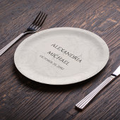 Elegant Bloemen Blush Calligrafie Script Eenvoudig Papieren Bordje