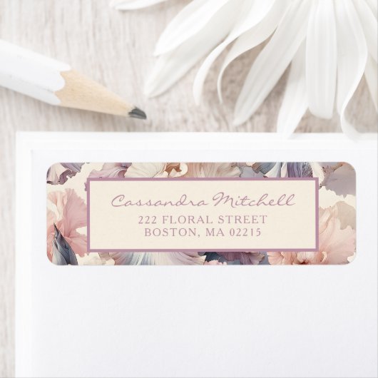  Elegant Bloemen Blush retouradres Etiket (Insitu)