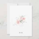 Elegant Bloemen Blush Roos Roze Botanisch Save The Date (Achterkant)