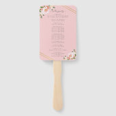 Elegant Bloemen Blush Roze Goud Bruiloft Programma Handwaaier (Achterkant)